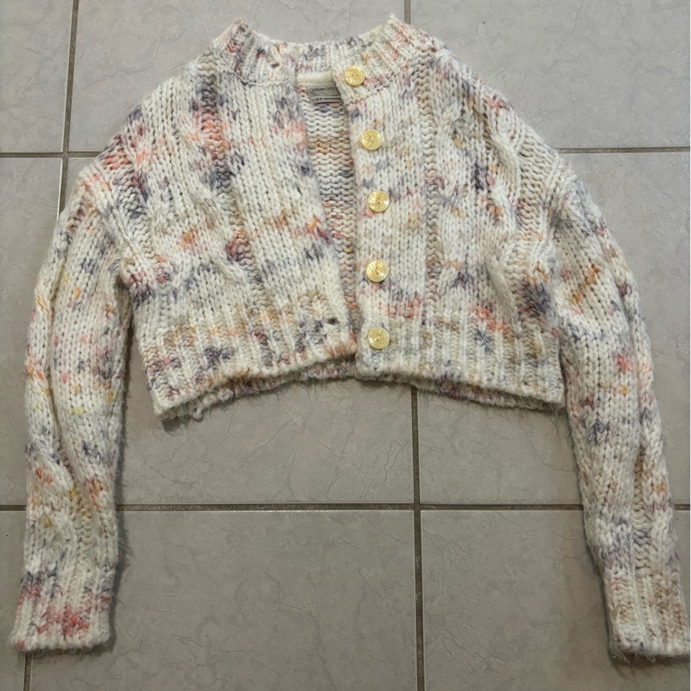 Urban outfitters multi colored light cropped cardigan